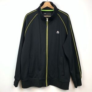 Moose Knuckles Track Jacket Men’s Stereogram Full Zip Black Yellow Sz XL